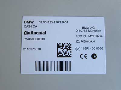 BMW ECU Ignition Key Set, DME, CAS4, Push Start Button, Key FOB 12147613202 F10 550i 550iX5